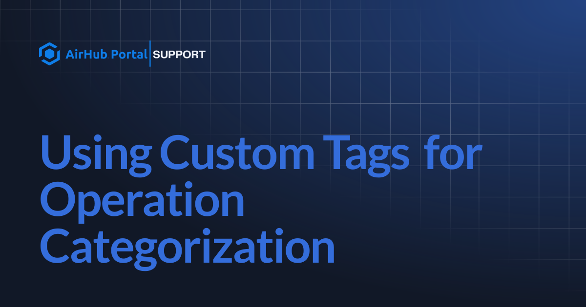 Using Custom Tags for Operation Categorization | Support